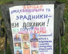 В окупованому місті Запорізької області на сміттєвих урнах розклеїли фото зрадників