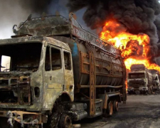 У Запорізькій області загорілися дві вантажівки