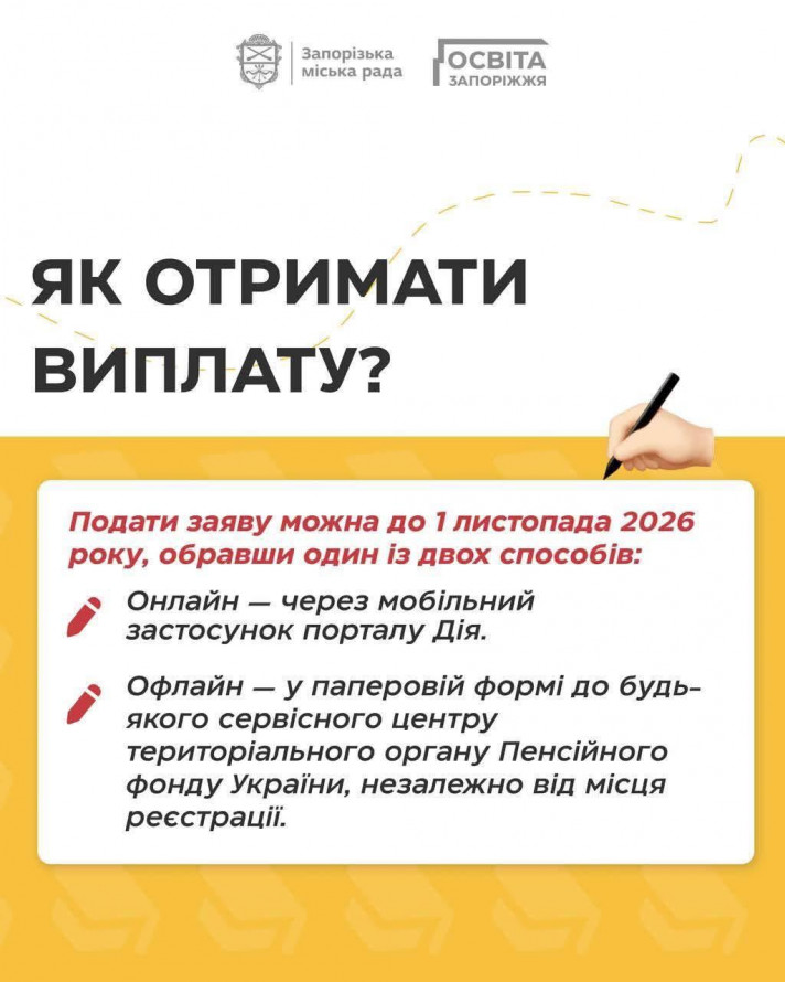 Запорізькі родини можуть отримати п'ять тисяч гривень на підготовку дітей до школи