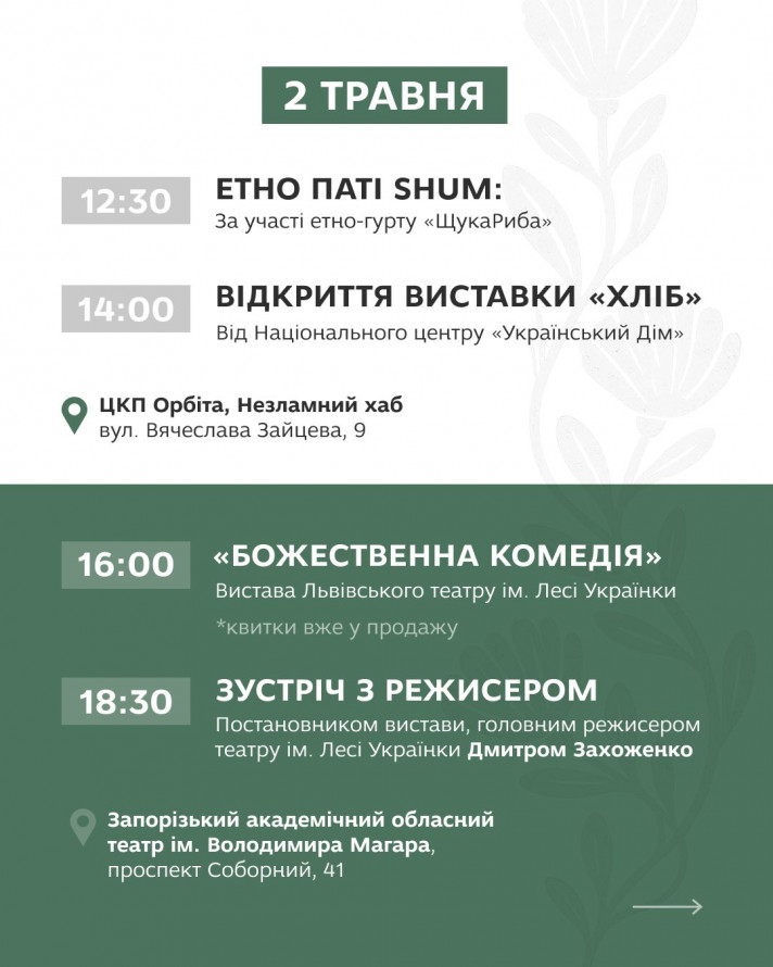 На початку травня у Запоріжжі відбудеться мистецький фестиваль: детально про заходи (є безкоштовні)