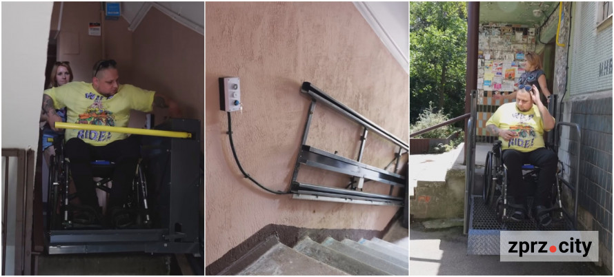 З дому на вулицю без перешкод: у Запоріжжі благодійники встановили одразу два підйомника для ветерана (фото, відео)