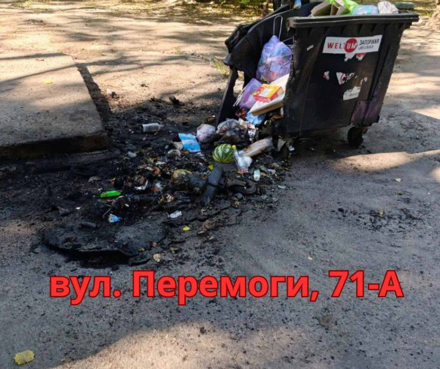 Спалили вщент: у центрі Запоріжжя невідомі нищать сміттєві баки (фото)