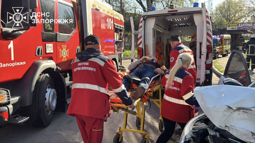 У Запоріжжі авто врізалося в дерево: рятувальники деблокували водія (фото)