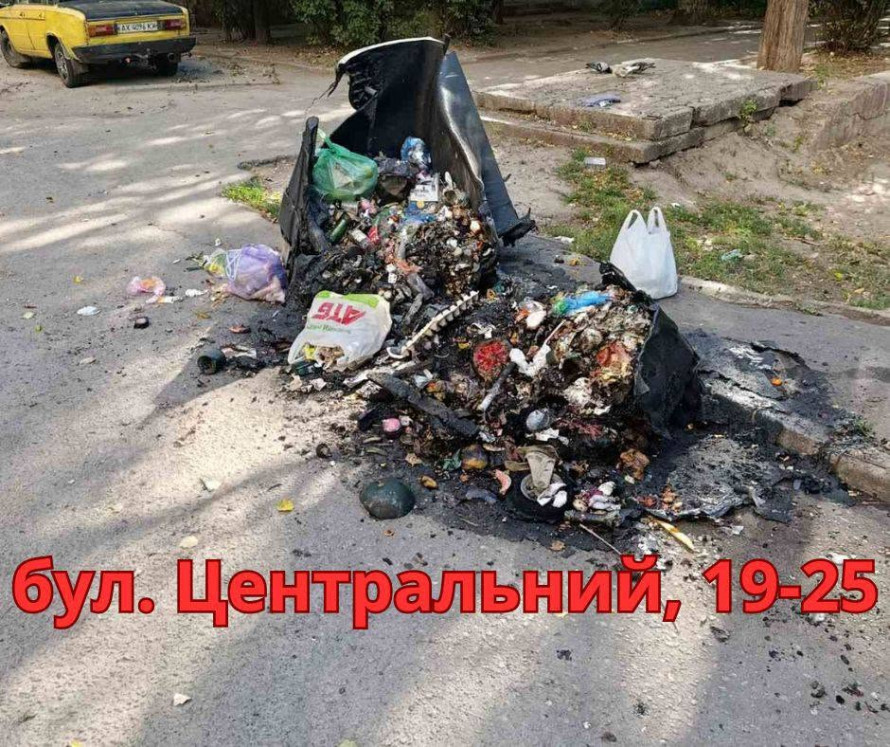Спалили вщент: у центрі Запоріжжя невідомі нищать сміттєві баки (фото)