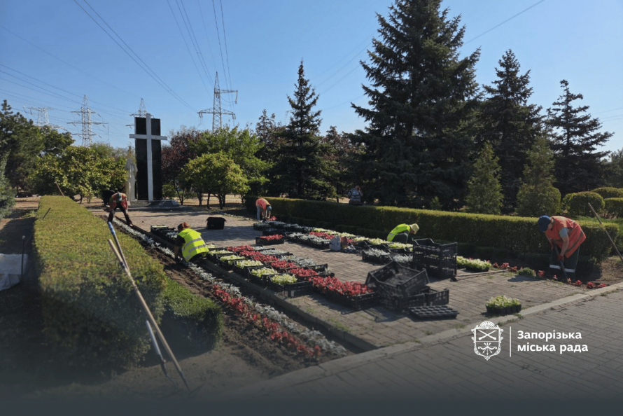 Понад 3 тисячі квітів до Дня Незалежності - у Запоріжжі створюють ландшафтні композиції