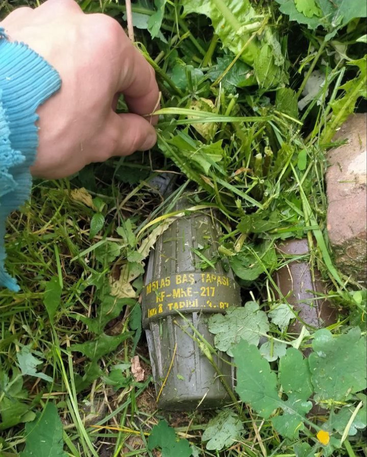 Лежала у траві - у запорізькому дворі виявили пристрій, схожий на гранату (фото)