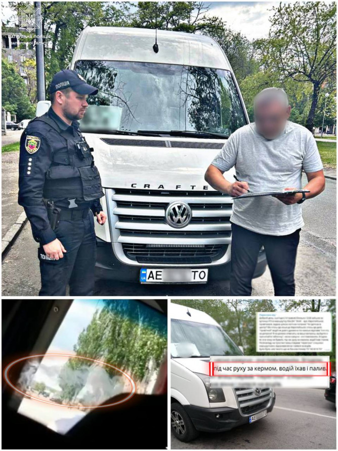 Курив прямо за кермом - у Запоріжжі покарали маршрутника, який прославився в соцмережах (фото)