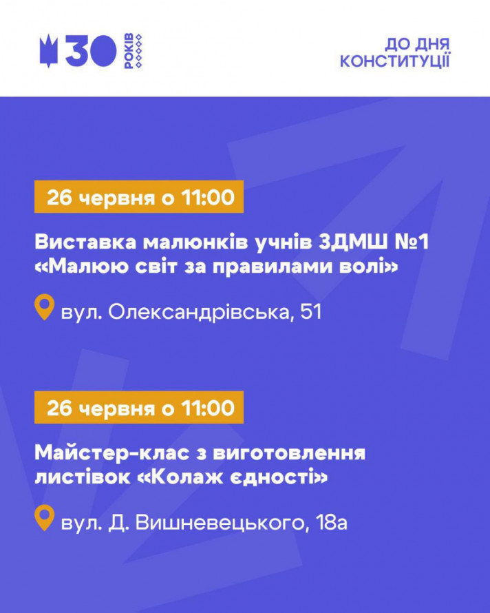 Кіно, концерти та майстер-класи: як відзначити у Запоріжжі День Конституції України