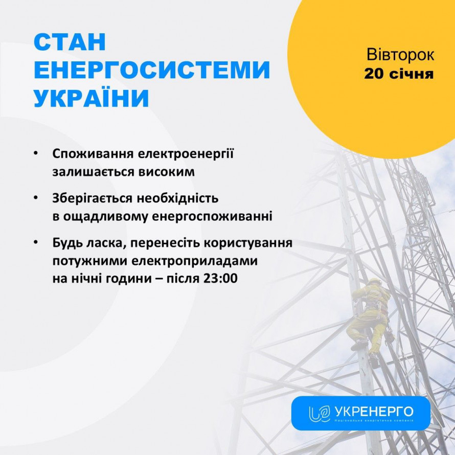 Середа з відключеннями - як у Запорізькій області вимикатимуть світло 21 січня