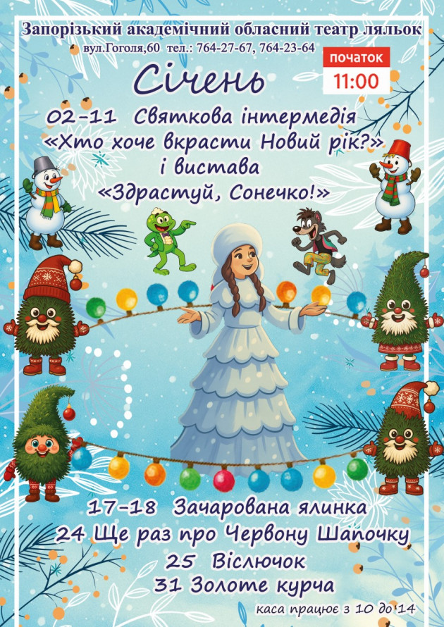 Новорічні програми продовжаться - що запорізький театр ляльок покаже у січні