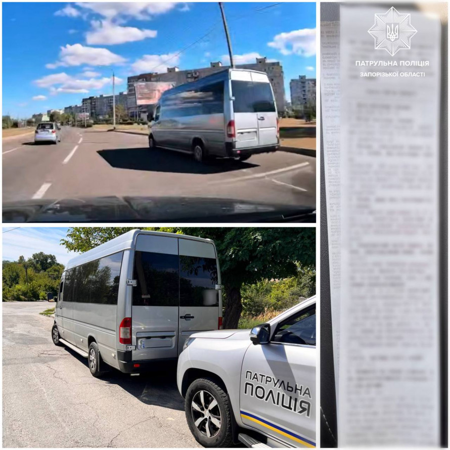 Підрізала на швидкості – у Запоріжжі маршрутка ледь не спричинила аварію (фото, відео)