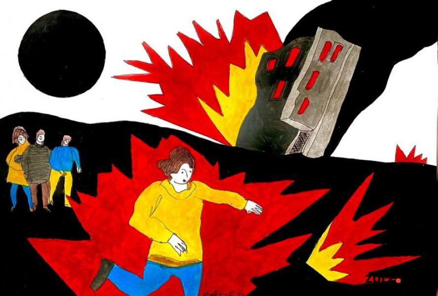 Київський художник намалював, як росіяни палають у пеклі за злочини на Запорізькій АЕС
