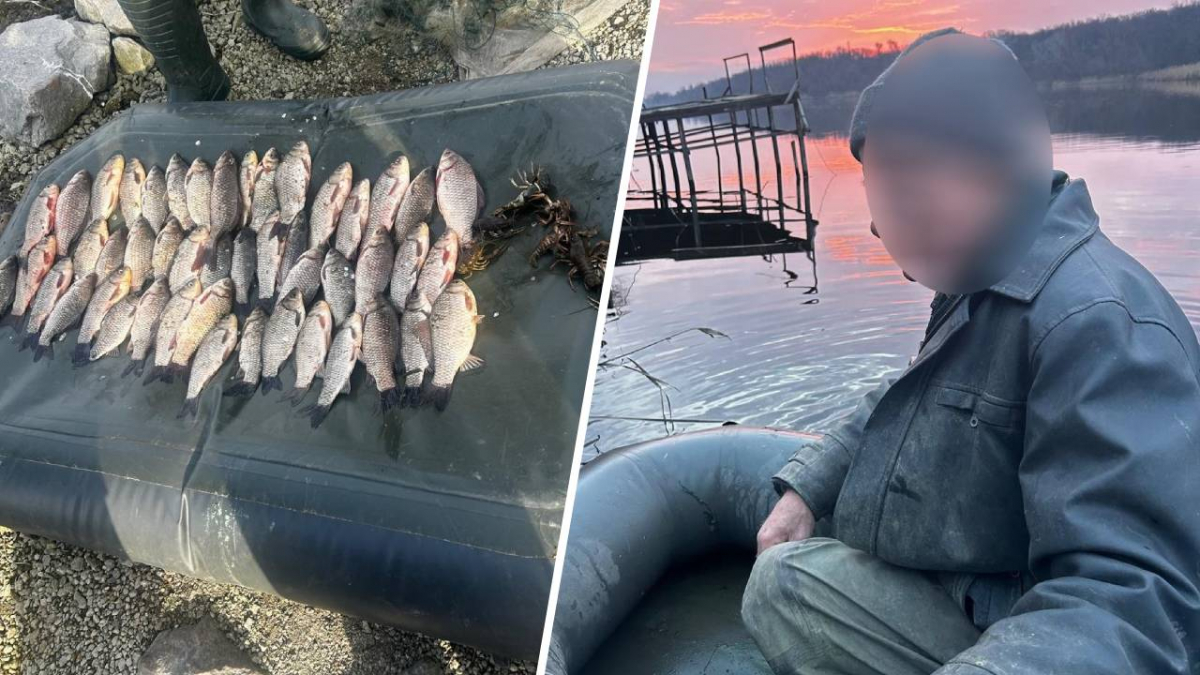 Риба з раками та протокол: інспектори упіймали порушника на водосховищі в Запорізькому районі (фото)