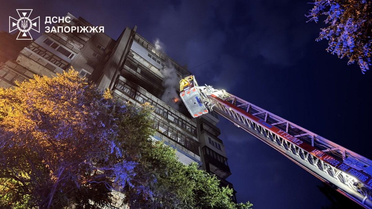 Полум'я спалахнуло на 10 поверсі: у Запоріжжі пожежники врятували чоловіка і песика (фото, відео)
