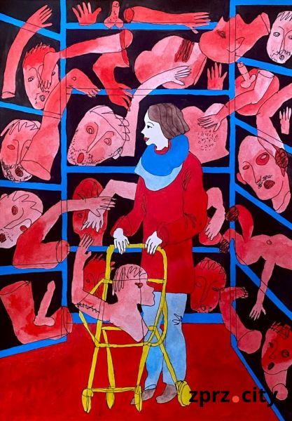 Київський художник намалював, як росіяни палають у пеклі за злочини на Запорізькій АЕС