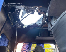 Маршрутка у Запоріжжі після російської атаки 21 серпня