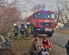 На трасі в Запорізькій області діставали підлітка з понівеченої автівки - фото