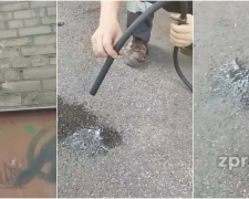 З труби потекла вода – у Запоріжжі виявили незаконне втручання у газопровід (відео)
