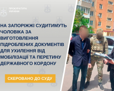 На Запоріжжі судитимуть студента, який виготовляв підроблені документи для ухилення від мобілізації