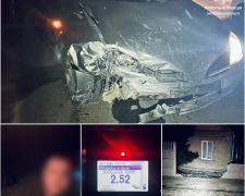 У Запоріжжя п'яний водій врізався в паркан - поліцейські знайшли його під час комендантської години