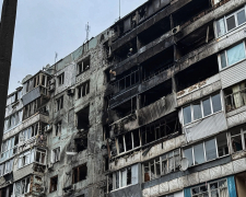 Пошкоджений ударом дрона будинок у Вознесенівському районі Запоріжжя