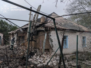 Наслідки ворожого обстрілу у Запорізькій області