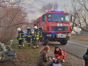 На трасі в Запорізькій області діставали підлітка з понівеченої автівки - фото