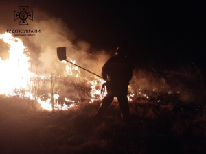 Внаслідок ворожих обстрілів у Запоріжжі сталася масштабна пожежа на відкритій території