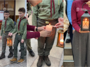 У Запоріжжі зустріли Вифлеємський вогонь миру - пластуни запалили лампадку міськради (відео)