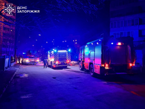 У Запоріжжі в багатоповерхівці спалахнула пожежа — надзвичайники гасили полум'я з драбини (фото, відео)