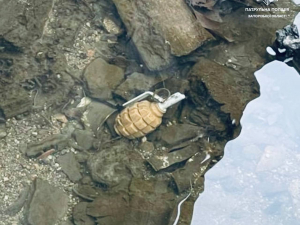 У Запоріжжі у водоймі виявили гранату (фото)
