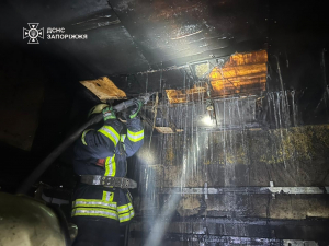 Рятувальники боролися з вогнем вночі: в Запоріжжі зайнявся торговельний кіоск (фото)