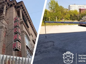 У Запоріжжі прибрали самовільний шлагбаум на парковці та незаконні вивіски з банерами