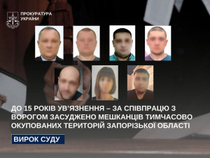 До 15 років ув’язнення – засуджено українців за службу у фейковій поліції рф на окупованих територіях Запоріжжя