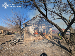 8 березня в одному із сіл Запорізького району спалахнула пожежа у будинку