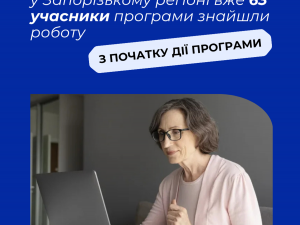 У Запорізькій області 63 людини віком 50+ вже знайшли роботу завдяки державній програмі Досвід має значення. 