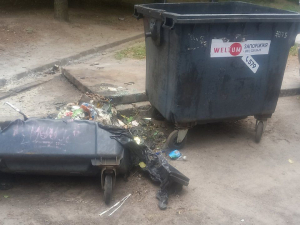 Знову підпалили – у Дніпровському районі Запоріжжя вандали знищили сміттєвий контейнер
