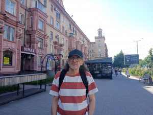 Художник Володимир Гуліч у Запоріжжі, фото Світлани Олійник