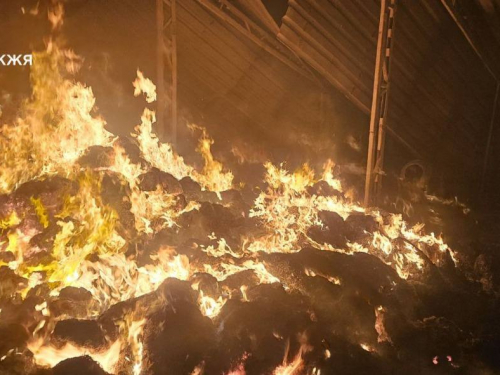У селі Запорізької області горів склад із зерном - рятувальники розповіли про наслідки ворожих обстрілів (фото)