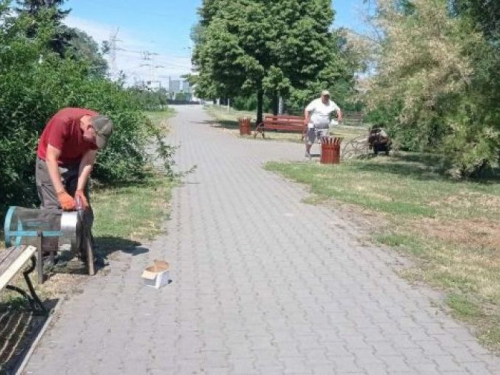 У двох зонах відпочинку для запоріжців оновили старі лавочки та урни