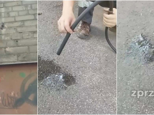 З труби потекла вода – у Запоріжжі виявили незаконне втручання у газопровід (відео)