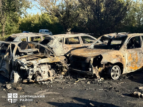 Пожежа на підприємстві, знищені автівки та жертви - російські дрони атакували Хортицький район Запоріжжя (фото)