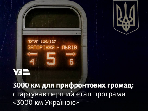 Запорізькі поїзди у списку: стартував перший етап програми «3000 км Україною»