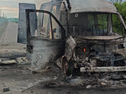 Знищене авто Віктора Гаранського на Оріхівській трасі