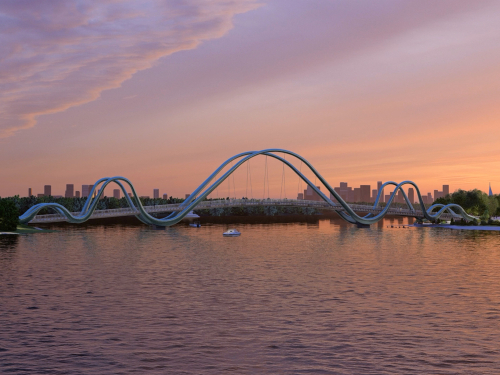 Зроблено на «Азовсталі»: в Києві поновили будівництво унікального моста-хвилі