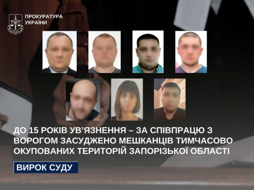 До 15 років ув’язнення – засуджено українців за службу у фейковій поліції рф на окупованих територіях Запоріжжя