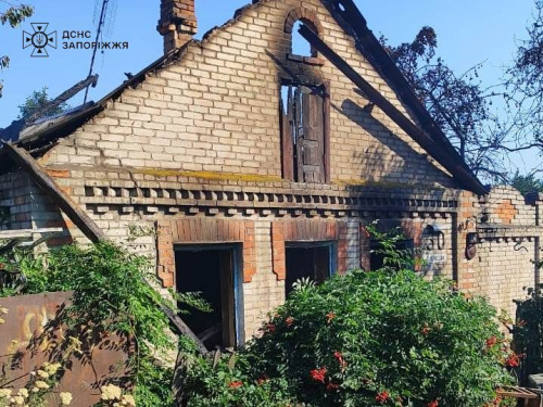 Два будинки і гараж у вогні — у Запоріжжі врятували пенсіонерку з осередку пожежі (фото)