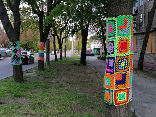 В'язане графіті у Запоріжжі, фото Володимира Фризька