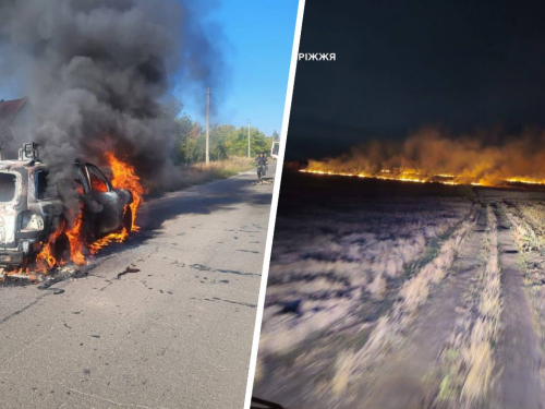 Згоріли гектари екосистем, квартири та автомобіль — у Запорізькій області через обстріли спалахнули масштабні пожежі (фото)