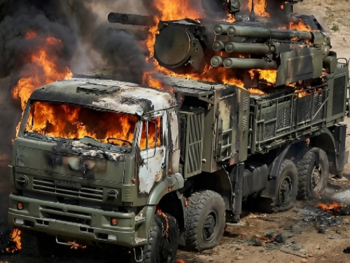 Фото підбитої ПЗРК "Панцирь С-1", ілюстративне